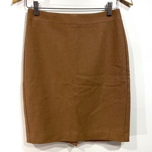 J. Crew The Pencil Skirt Wool Blend Brown Color Knee Length Womens size 2